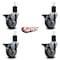 Service Caster 4'' Thermoplastic Rubber Swivel 1-3/4'' Expanding Stem Caster Set with Brake, 4PK SCC-EX20S414-TPRB-PLB-134-4 - alternate 3